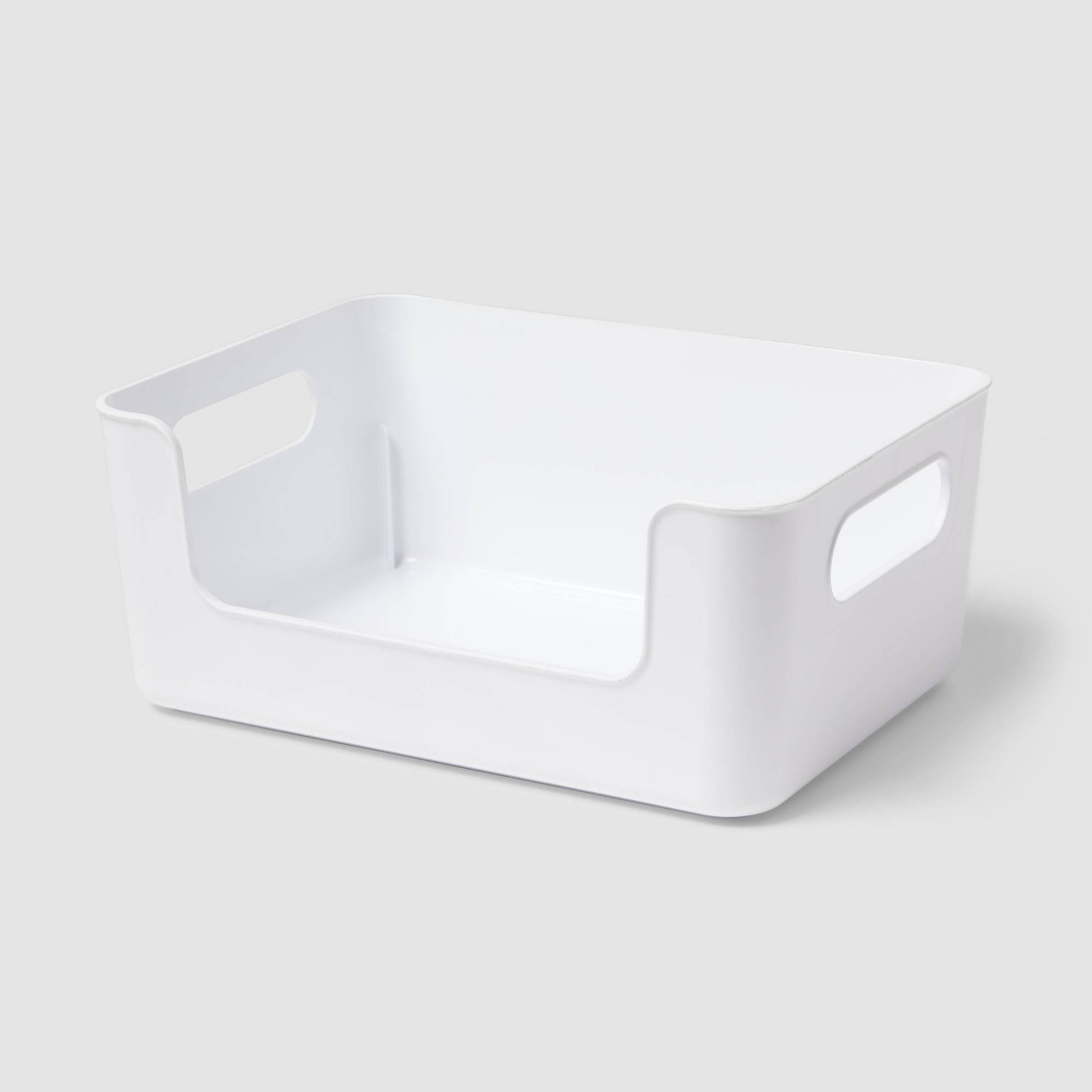 7923c9c90e78a0c854d0c3ac2ec6122379c92cb622834063322776f4c3d2a7bb.jpg Small Plastic Open Face Pantry Bin White - Brightroom - Image 1