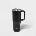 40oz Stainless Steel Straw Tumbler Black - Embark