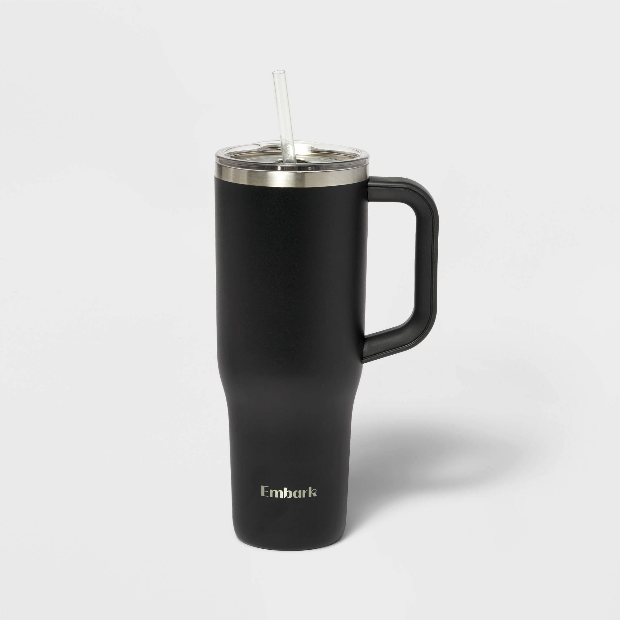 7926f240fec80c6e0749d753f4c125ae3015f483635cc19f8c69325087af8c3b.jpg 40oz Stainless Steel Straw Tumbler Black - Embark - Image 1