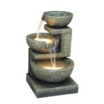 Hi-Line Gift 3-Bowl Fountain with 2 Lights