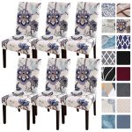 SearchI Fit Stretch Removable Washable Short Dining Chair Covers Slipcover Protector, Spandex Fabric Chair Cover for Dining Room, Hotel, Ceremony