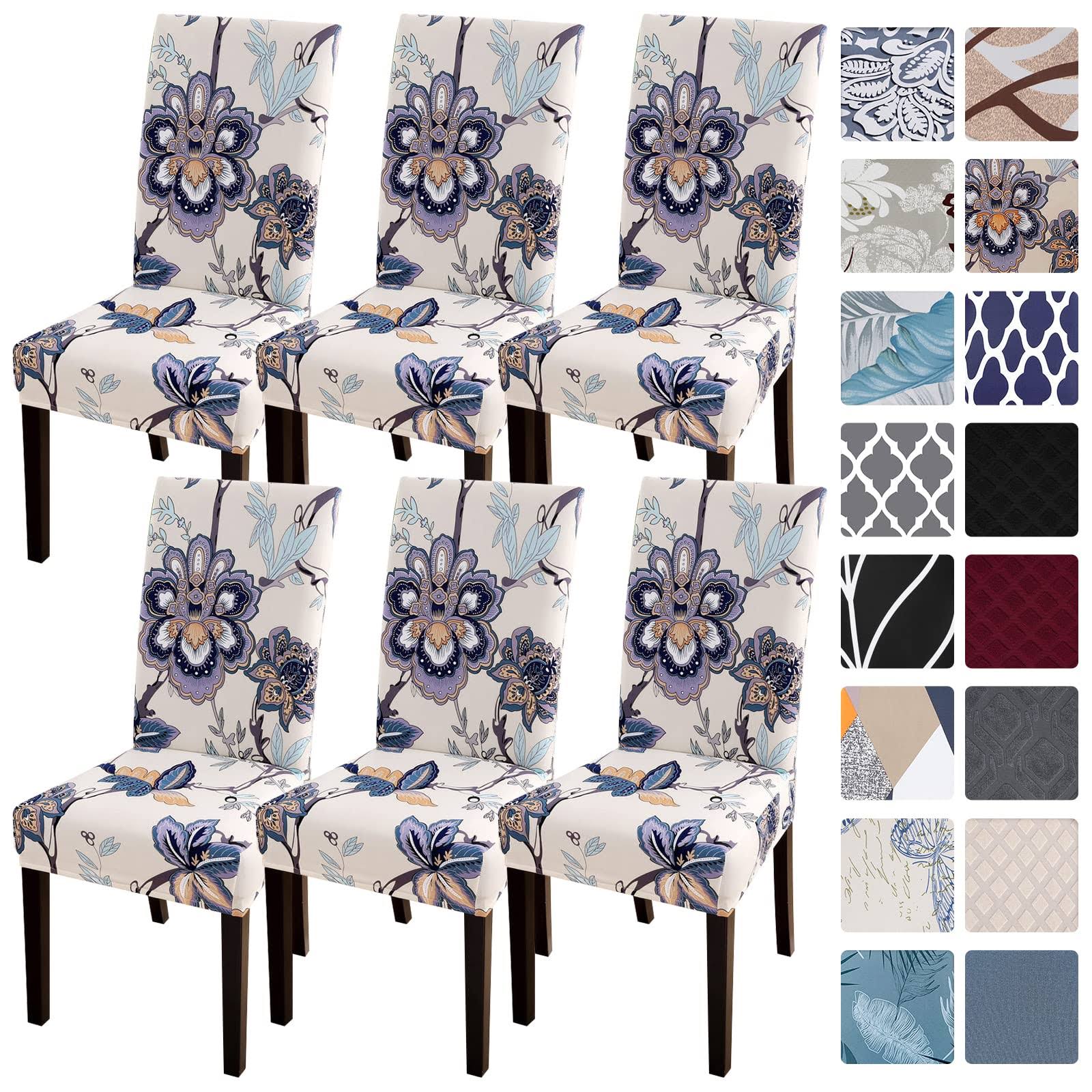 7942dc32f0fb675cec0adc879818c104edd09e50b0dee3cf859abcc2e263960d.jpg SearchI Fit Stretch Removable Washable Short Dining Chair Covers Slipcover Protector, Spandex Fabric Chair Cover for Dining Room, Hotel, Ceremony - Image 1