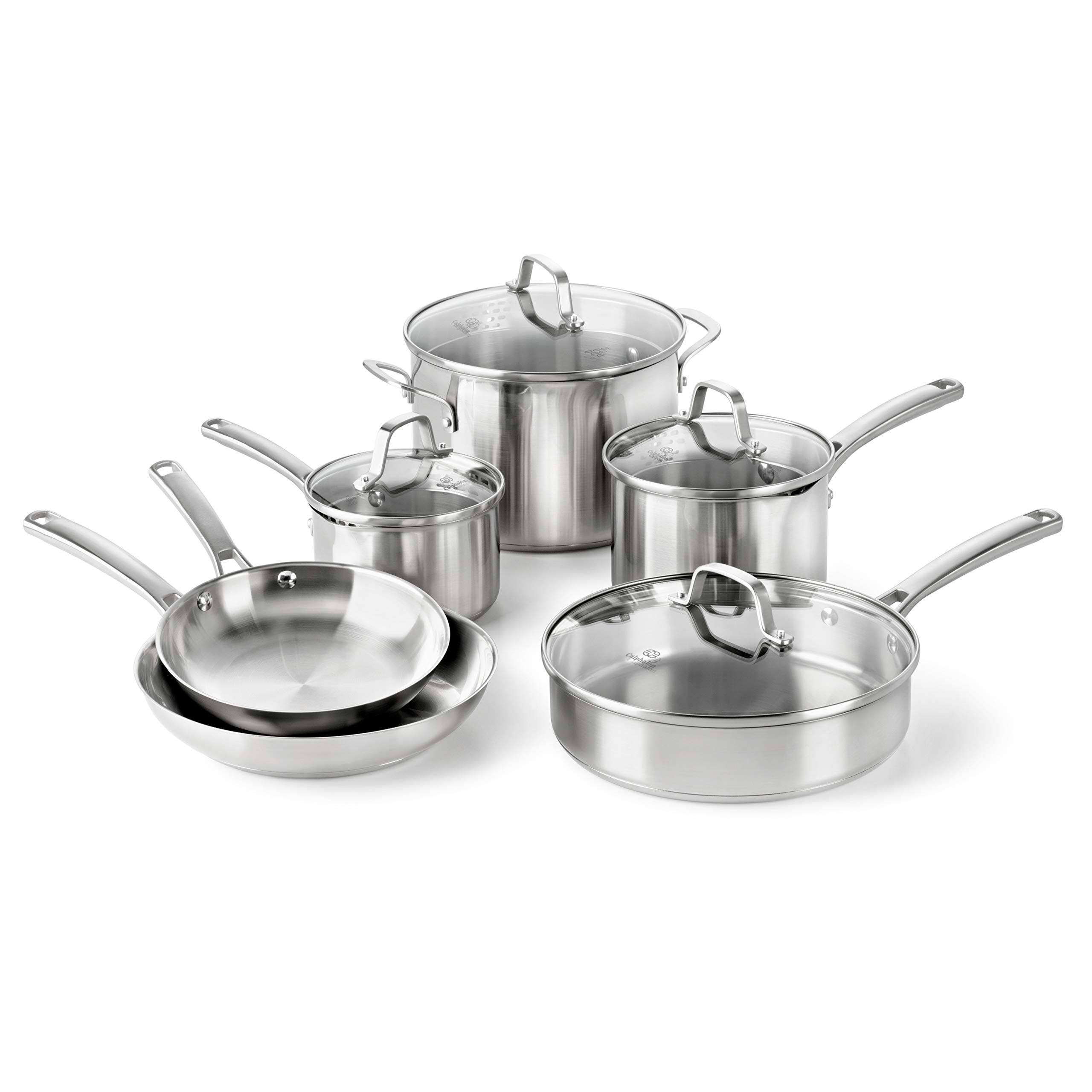 79451e09adff5c2dd86d38470d4940be807f2049217da81d2d114d2cd9fa94c6.jpg Calphalon - Classic 10-Piece Cookware Set - Stainless Steel - Image 1
