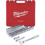 Milwaukee 48-22-9010 47 Piece 1/2" Drive Metric & SAE Ratchet and Socket Set