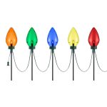 Home Accents Holiday 20 in. Multi-Colored Giant C7 LED Pathway Lights (Set of 5)