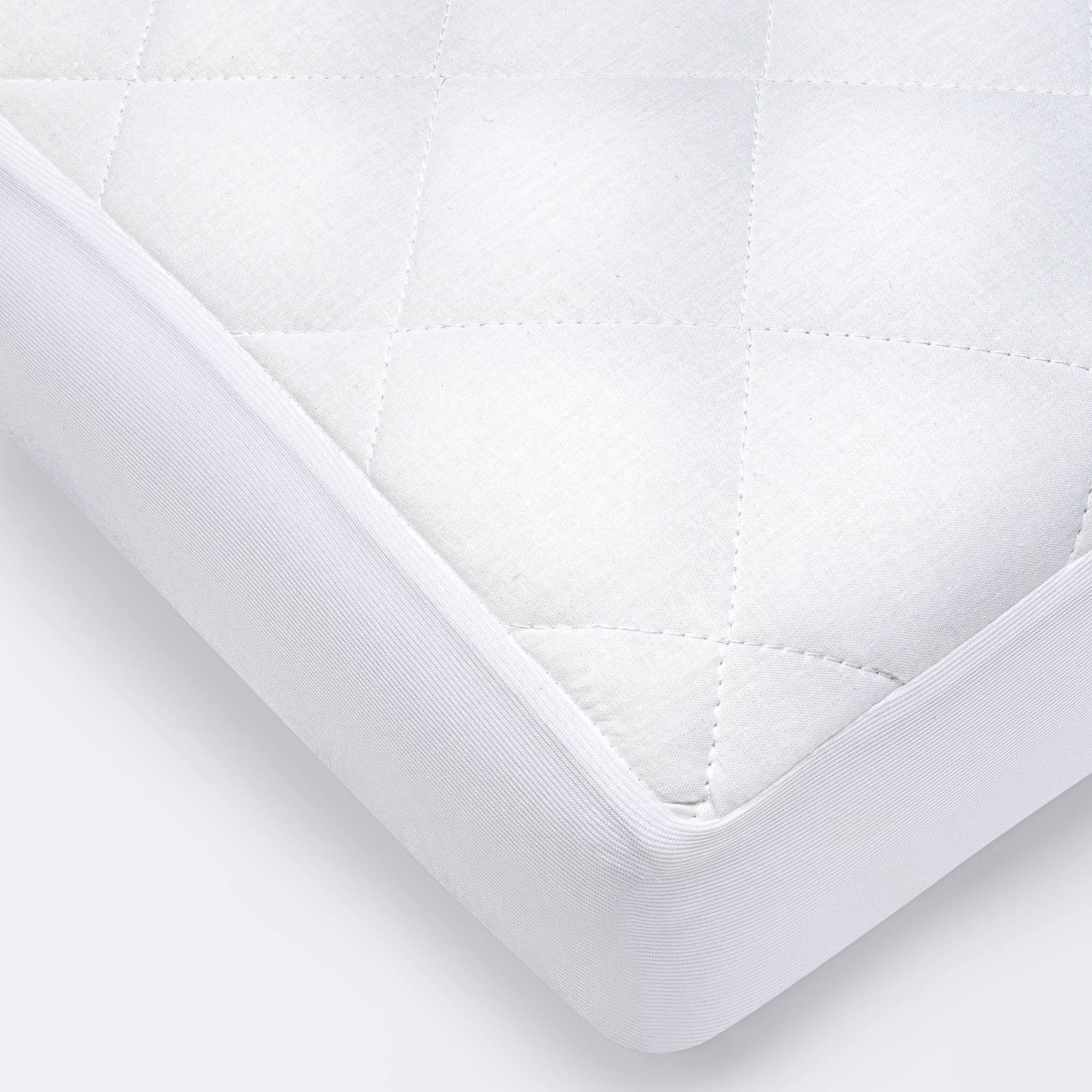 7974147145987bb089c0d44bfef7de47786e0c0f16498aea08498ab4cfeddfe7.jpg Waterproof Fitted Crib and Toddler Mattress Pad Cover - Cloud Island White - Image 1