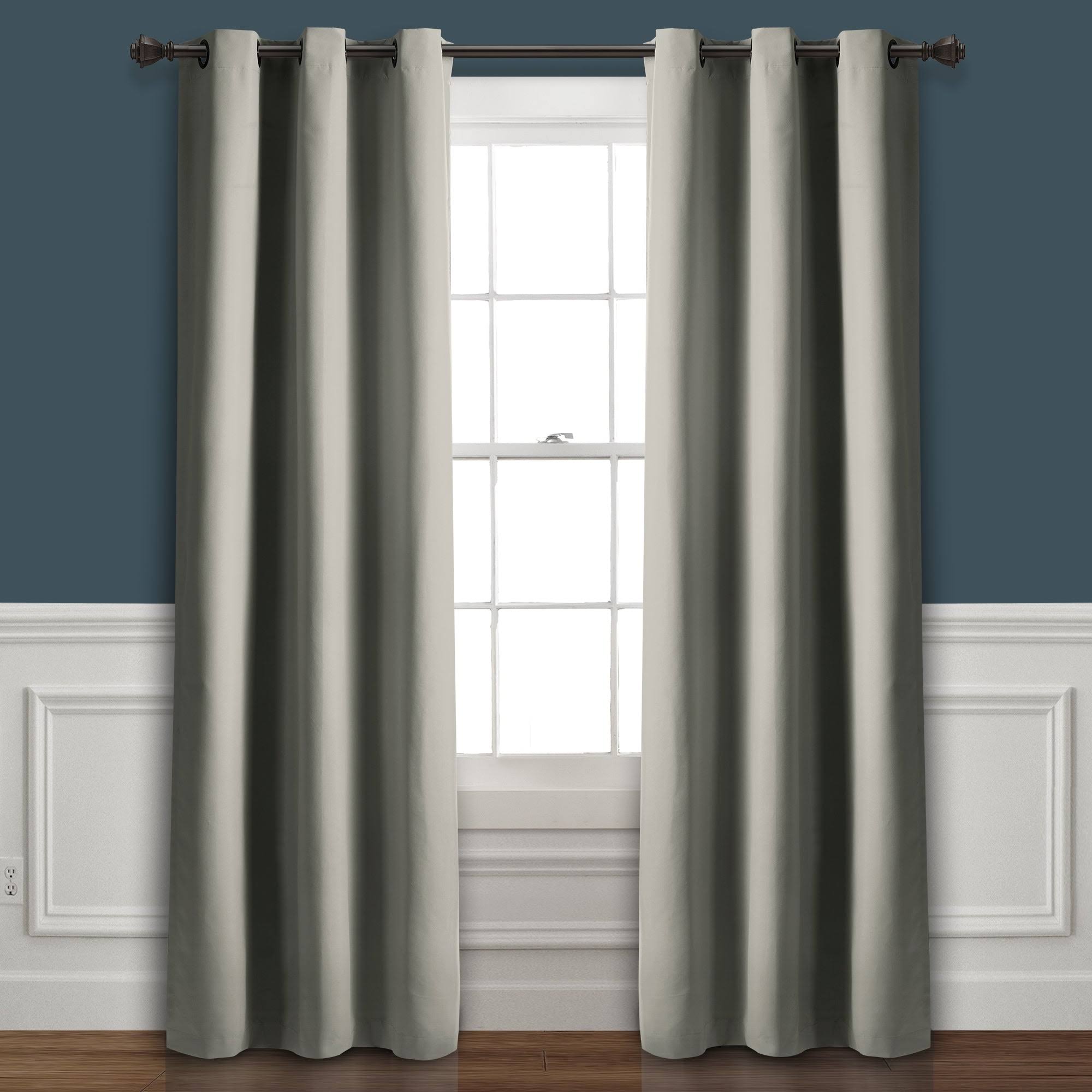 797be55fb141ecf4c3c1f02441d3a034d5a1c1bae5519780568efe2b466ee8ba.jpg Lush Decor Absolute Blackout Window Curtain Panels Dark Gray 76X95 Set Each 38X95 - Image 1