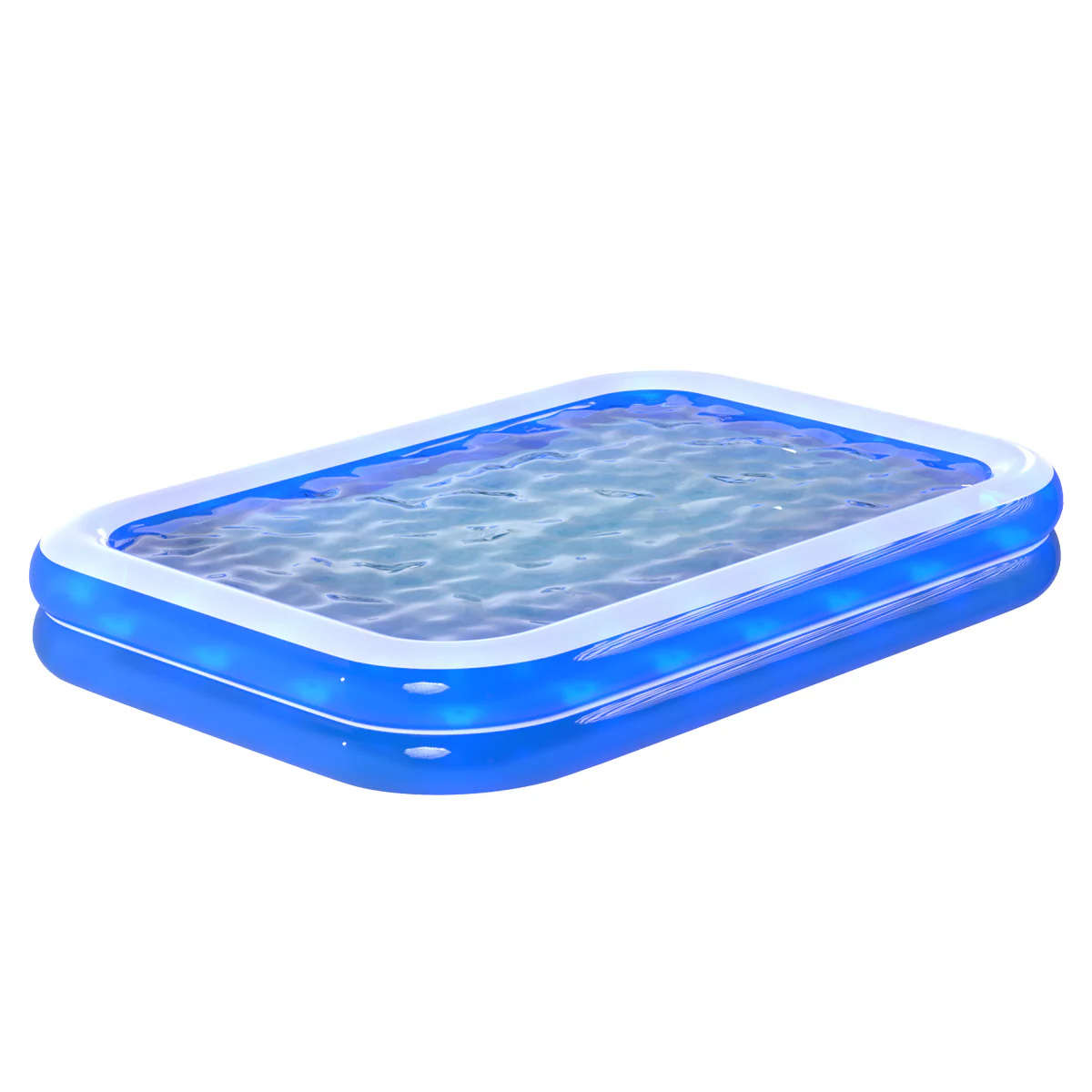 79935ace6172d090543bfa4838fd60ec0e821ba93d3edea99990f956255cc382.webp AECOJOY 119"x84"x17" Inflatable Pool with LED Lights, 3 Light Modes, 2-Ring Blow Up Pool for Adults & Kids(Includes Electric Air Pump) - Image 1