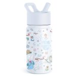 Simple Modern Disney Princess Cinderella Kids Water Bottle with Straw Lid | Insulated Stainless Steel Cup for Grils, School | 14oz, Cinderella Floral