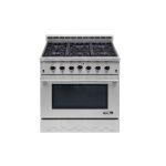 NXR Entree 36 in. 5.5 Cu. ft. Professional Style Liquid Propane Range with Convection Oven in Stainless Steel and Black