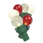 Holiday Time 50-Count Warm LED Diamond-Cut Glass G15 Christmas Lights - White & Red - 13.6 ft