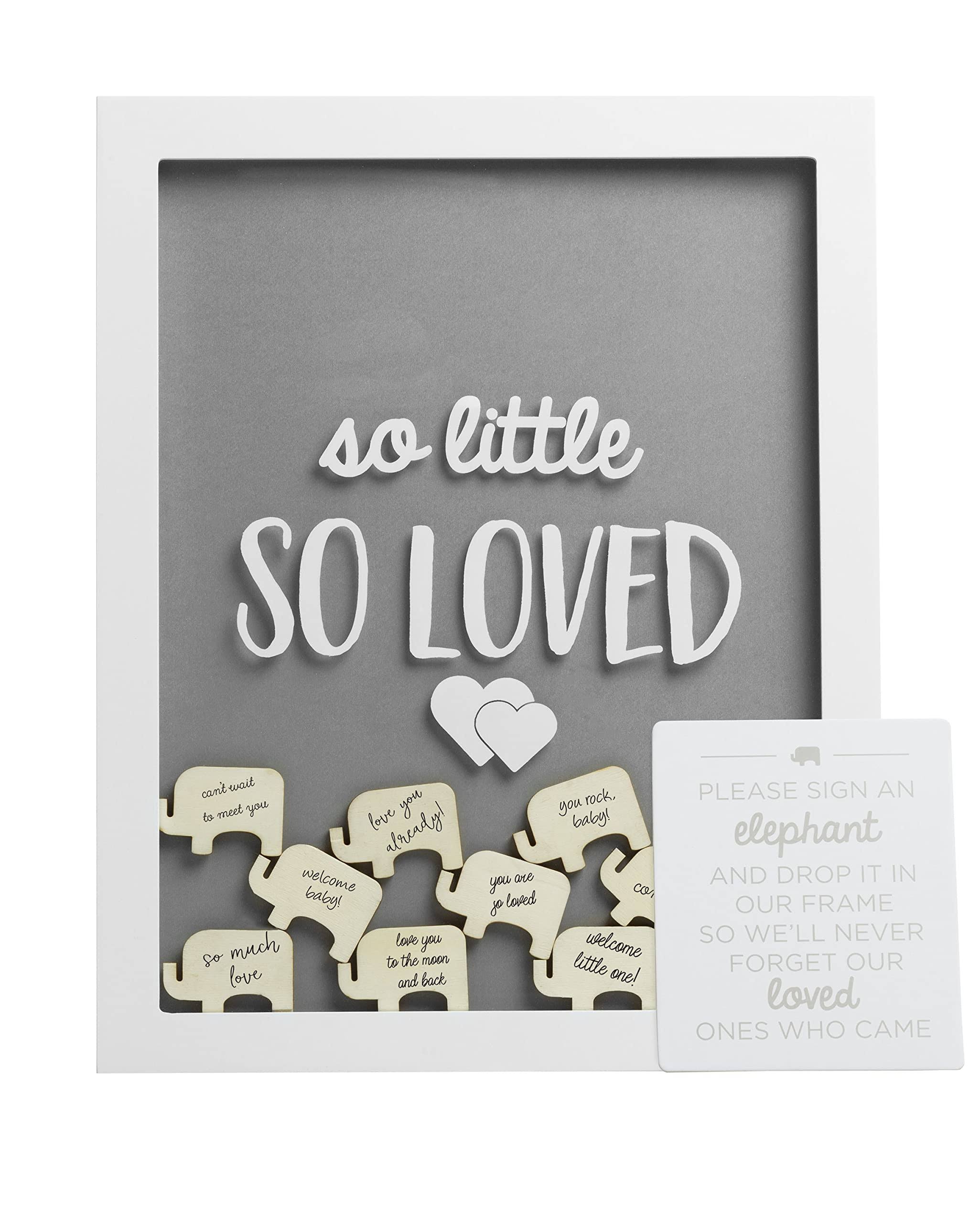 79fe8ab1c179b9791f590ed307473582aa7dd5056cd4d2a59f1b3869bfc72d28.jpg Pearhead Little Wishes Signature Guestbook Photo Frame - Gray/White - Image 1