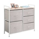 mDesign Storage Dresser Furniture, 5 Removable Fabric Drawers - Linen
