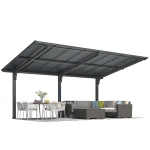 AECOJOY 16'x10' Lean to Hardtop Metal Carport Gazebo, 10x16 Outdoor Freestanding Pergola Gazebo
