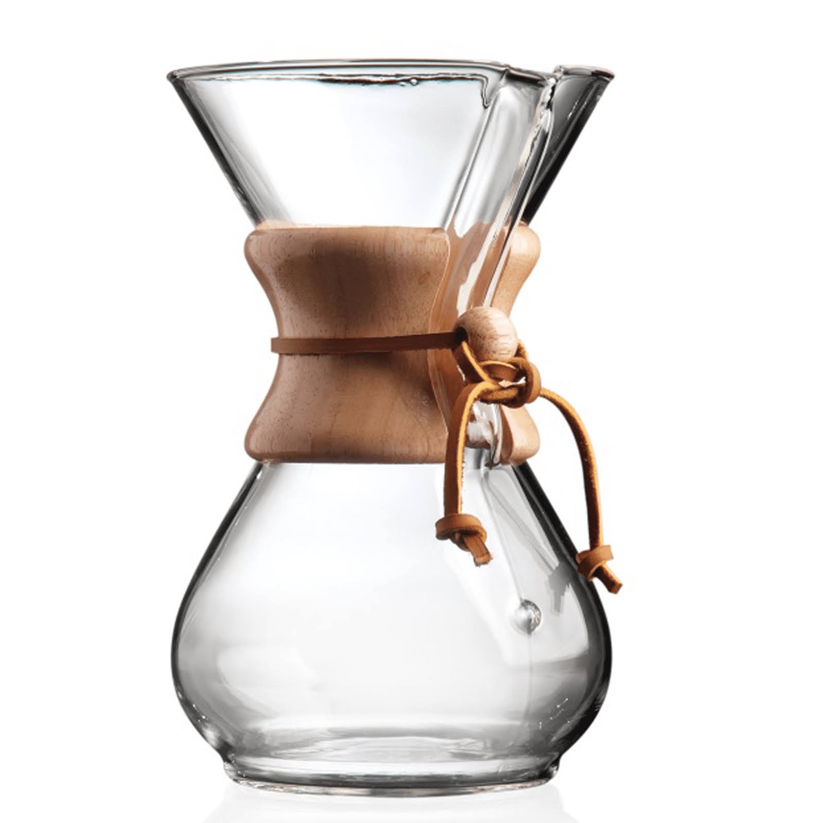7a499d6fa863c2700983a3218ec070935f6de471fd2bc1a9eed406b9882068d9.jpg Chemex Coffeemaker, Filter-Drip, Classic, 6 Cup - Image 1