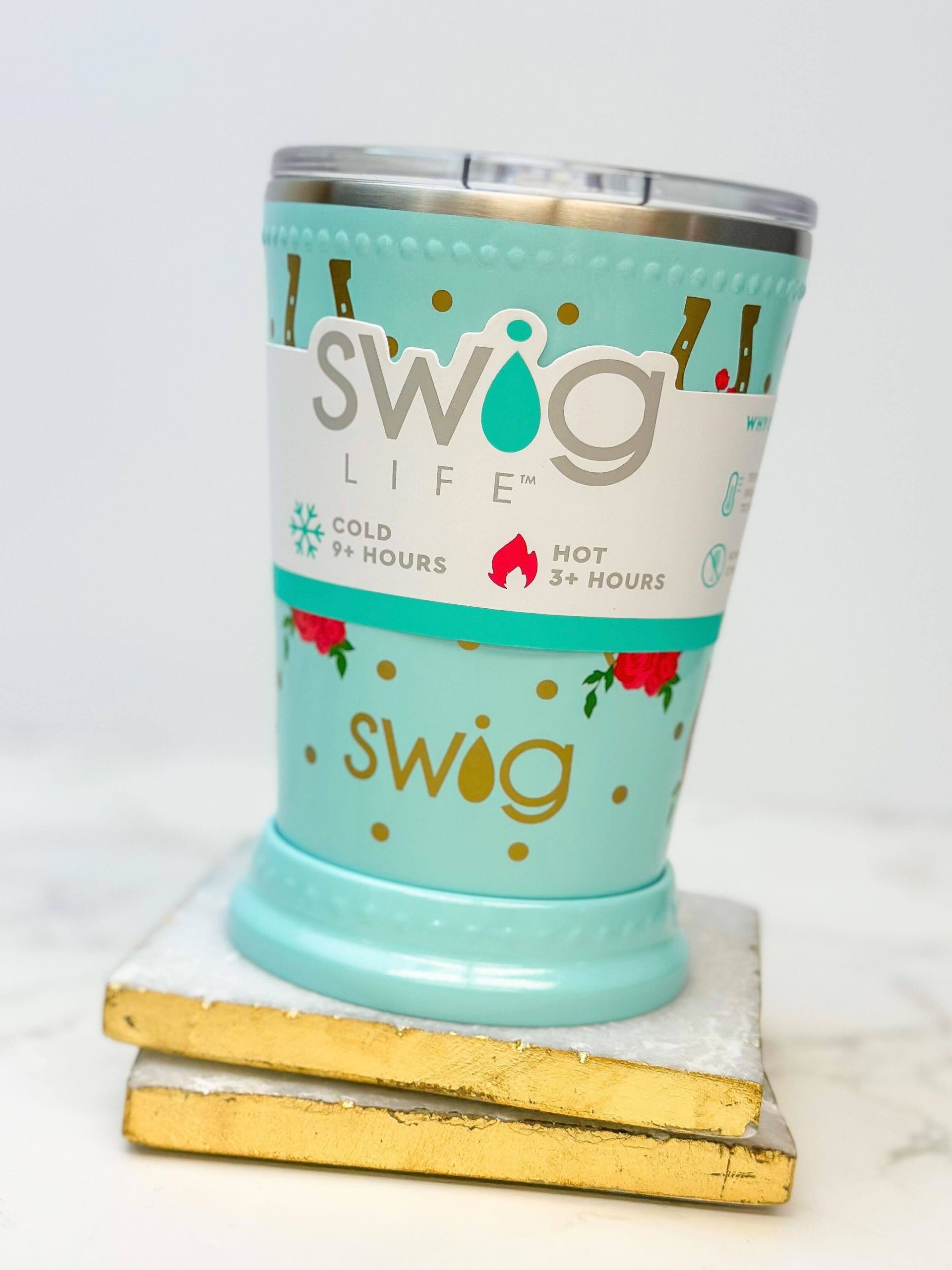 7a89095594582655706c10924765949ced49938adab50d82ce19c4e6e088520d.jpg Swig 12oz Run for The Roses Mint Julep Tumbler - Image 1