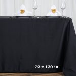 Tableclothsfactory Black 72X120 Polyester Rectangle Tablecloths.
