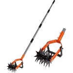 Walensee Rotary Cultivator Tool, Adjustable Garden Hand Tiller with Stainless Steel Pole, 2-in-1 Garden Weeder and Crumbler Soil Cultivator Tool with