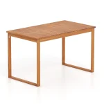 Tangkula Rectangular Acacia Wood Patio Dining Table with Slatted Tabletop (49" x 27.5")