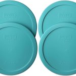 Pyrex 7402-PC Round 7 Cup Storage Lid for Glass Bowls (4, Turquoise)