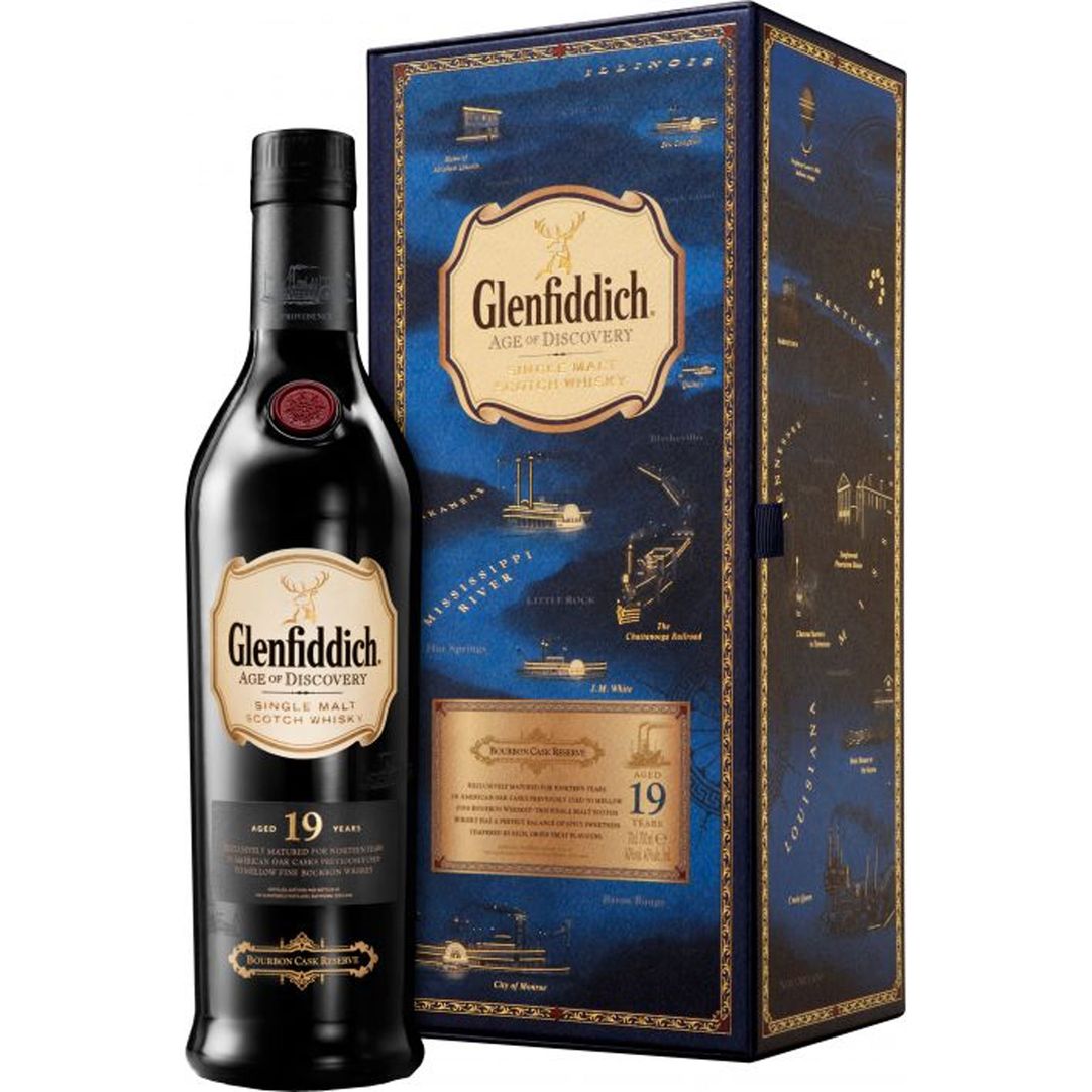 7aeb4dffcac159d1a1f82839796b1661dc10a0321ed262ce2fd02d93bcd19def.jpg Glenfiddich 19 Year Age of Discovery Scotch Whiskey - Image 1