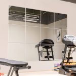 Murrey Home Gym Mirrors 12" Square Wall Mounted Mirror, Frameless Mirror Tiles for Wall Ceiling Candle Tray Wedding Centerpieces for Table, Set of