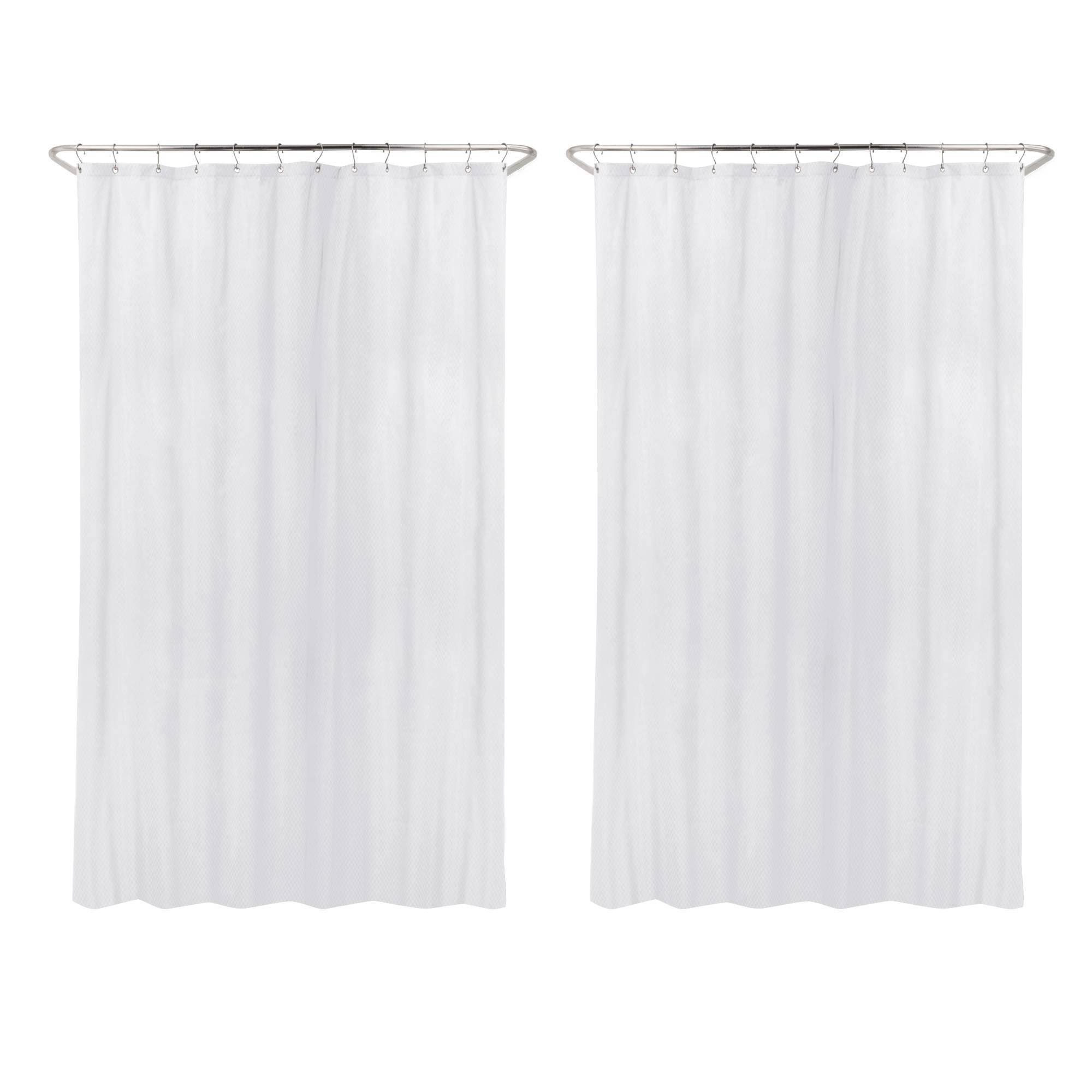 7b2a1c861c91eff196d365e4cc8f5554fae1cc4d45002c8e6f8cc650b9fbd050.jpg 2pk Waterproof Fabric Heavy Weight Shower Liner White - Made by Design - Image 1