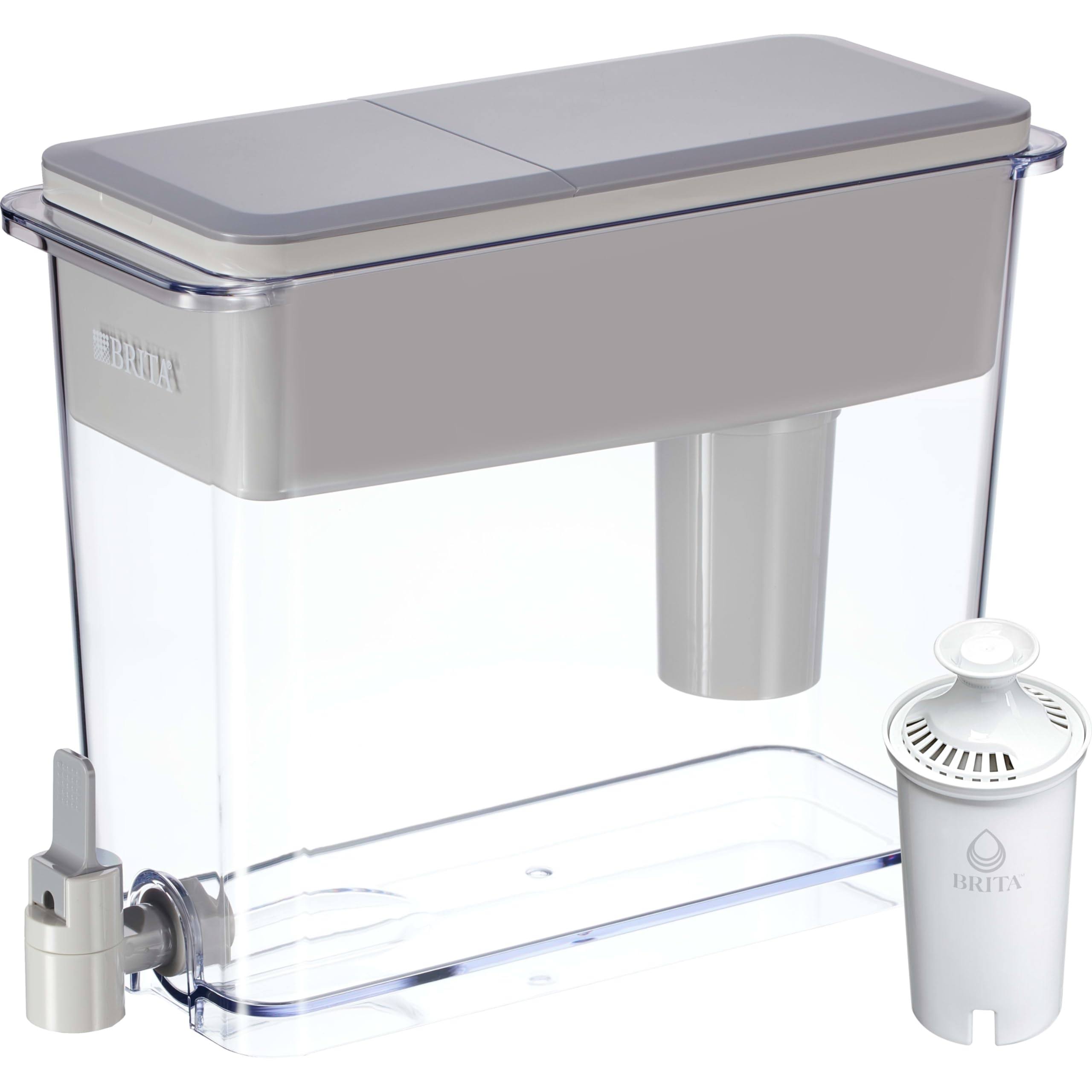 7b3fa83dd62a9e585b71207821c3c1c0499a4b63d47e58da1e40ba573b593259.jpg Brita XL Water Filter Dispenser for Tap and Drinking Water with 1 Standard Filter, Lasts 2 Months, 27-Cup Capacity, BPA Free, Grey, Gray - Image 1