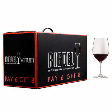 7b81016497c25c063adb8c2d3b99a417038e3d70abefd1b14094bc28a4e5b4c7.jpg Riedel Vinum Bordeaux/Cabernet Wine Glasses, Pay 6 Get 8 Promo Set - Image 1