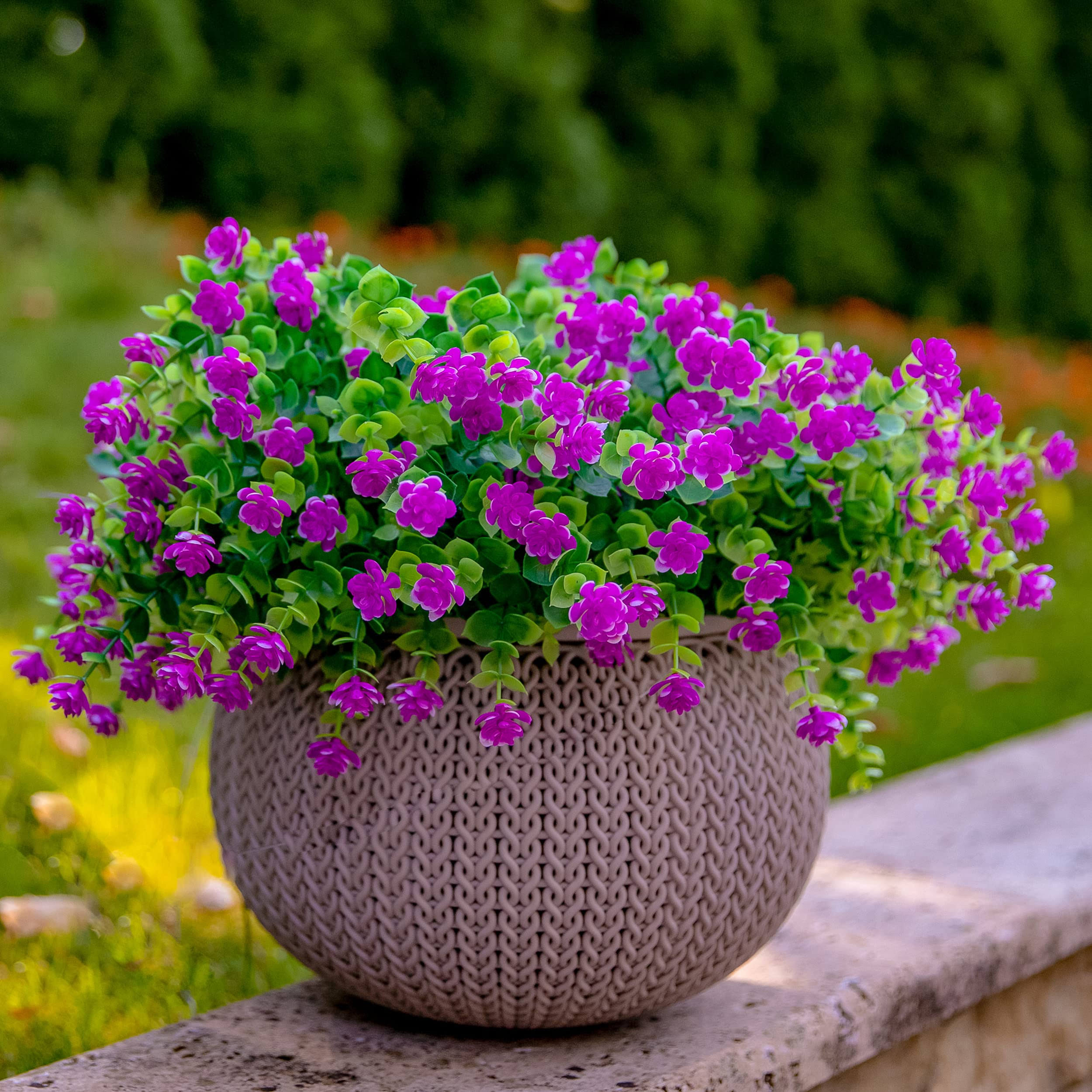 7b91a94b38ef11f1a9a2c73be10ded2f062c9371098834c074adfab2aac84021.jpg Artificial Flowers for Outdoors UV Resistant - 12 Pcs Bundles Faux Fake Outdoor Plants Plastic Flowers Bushes Shrubs No Fade Artificial Greenery - Image 1