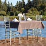 Linentablecloth 54-Inch Square Polyester Tablecloth Black