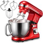 Aicok 5.5 Quart Tilt-Head Stand Mixer with Double Dough Hook Black