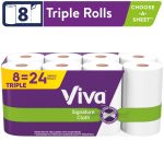 Viva Signature Cloth Paper Towels, 8 Triple Rolls (141 Sheets per Roll)