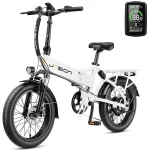 Jasion EB7 2.0 Electric Bike for Adults, 500W Motor Electric Bicycles with 48V 10AH Removable Battery, 20" Fat Tire Foldable Electric Bike with Dual Shock Absorber, 7 - Speed