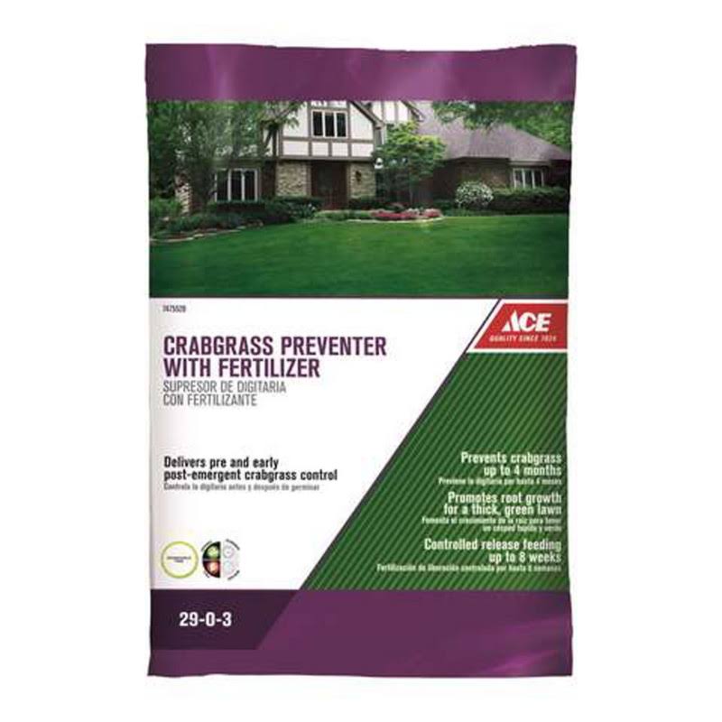 Ace Crabgrass Preventer Lawn Fertilizer for All Grasses 5000 Sq ft