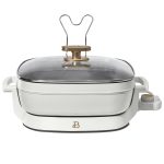 Beautiful 5-in-1 Electric Expandable Skillet, White Icing by Drew Barrymore, Up to 7 qt