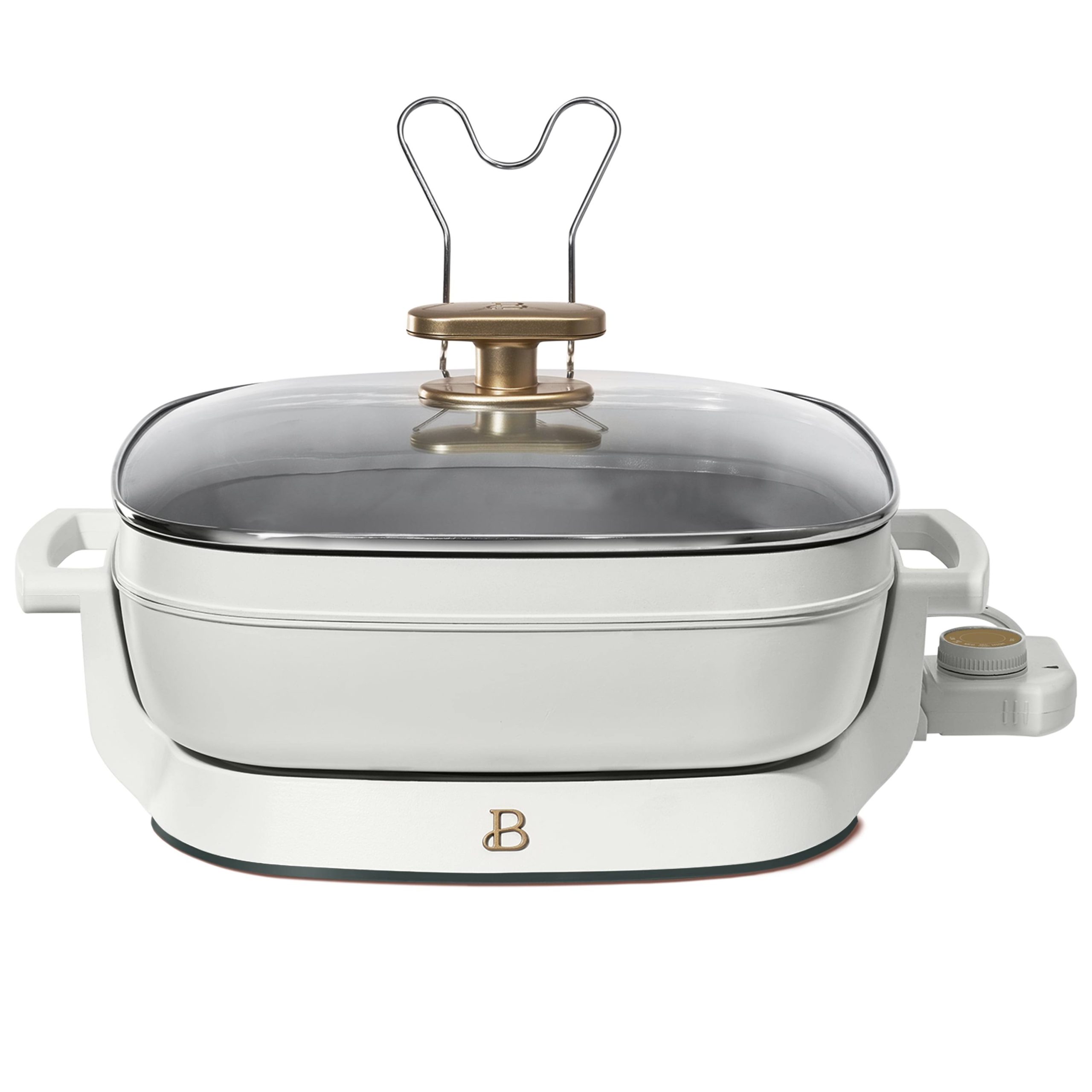7c60fbb91b071c10d2daacbbc62be8af195f28fe591fe52c55aee490e8d6edbc.jpg Beautiful 5-in-1 Electric Expandable Skillet, White Icing by Drew Barrymore, Up to 7 qt - Image 1