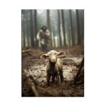 Onstthm Jesus Saving The Lost Lamb Canvas Wall Art Christian Wall Decor HD Print Wall Art for Living Room Bedroom Decoration,12x16.5inch Unframed