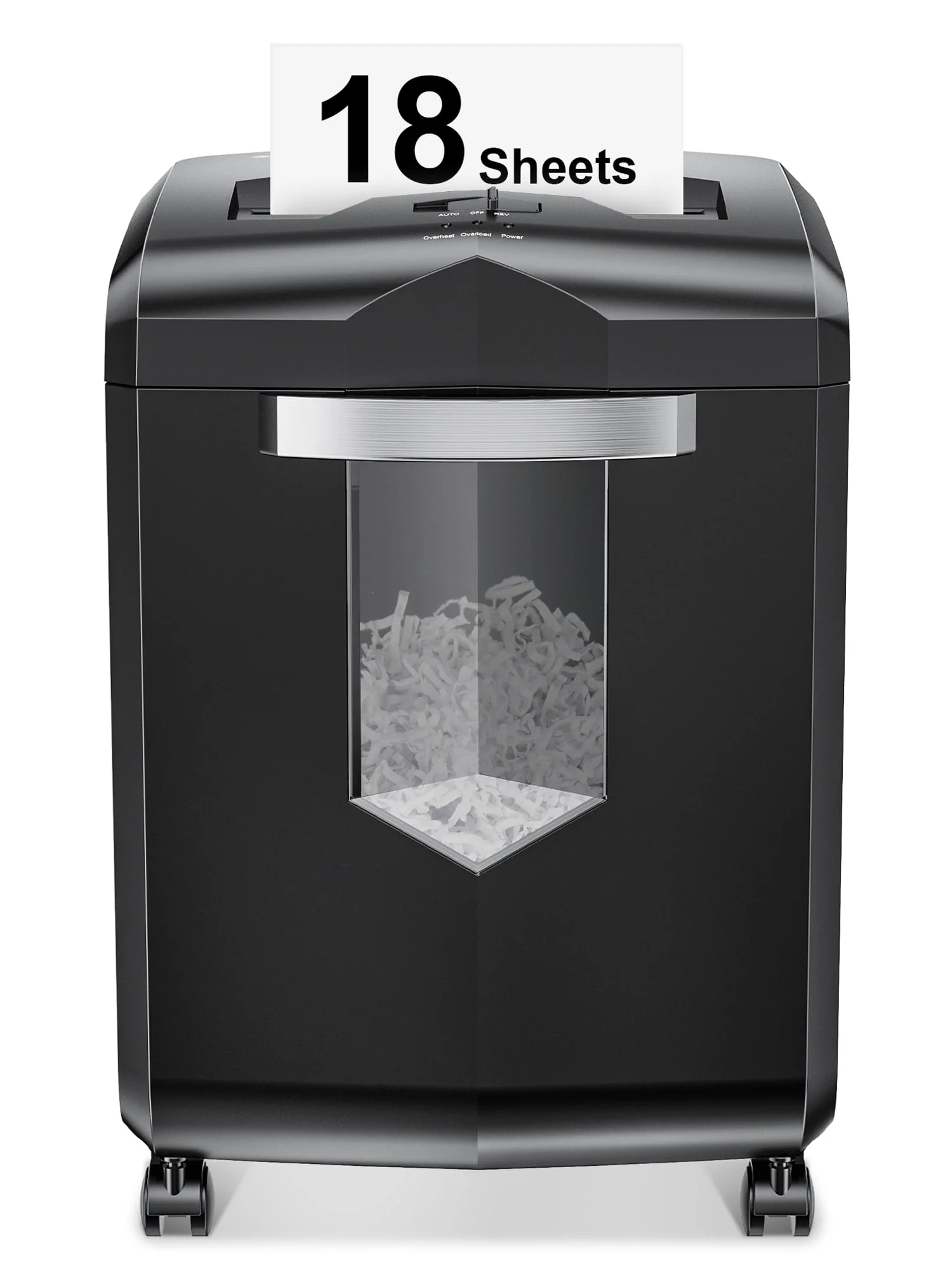 7c95fd7bf364d47d9ae73d1fdec929bf9a64b6b1363216930d6eddb8678476b5.webp Bonsaii Paper Shredder 18 - Sheet Cross - Cut Shredder for Home Office with Wastebasket - Image 1