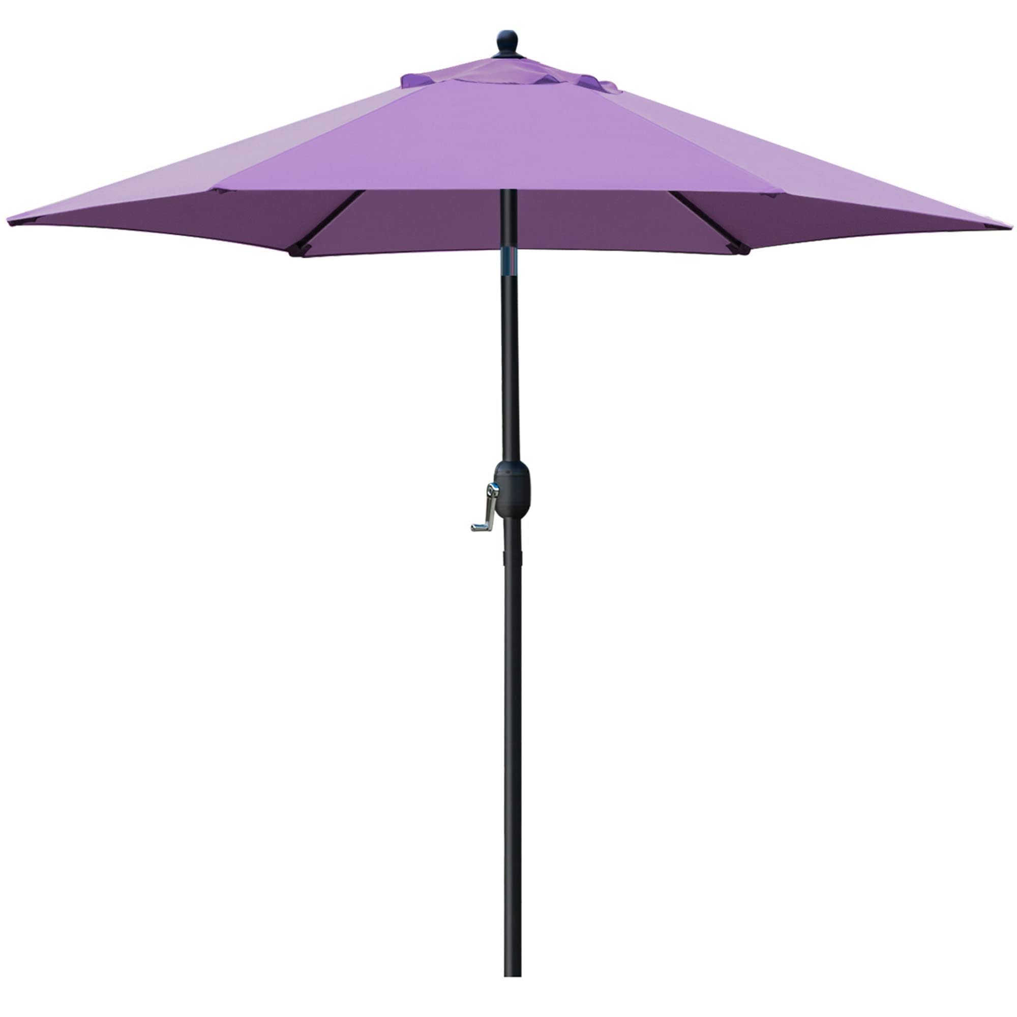 7cf55063ec0f38a3e7190965360b13c7f10b2a0edd9495e50c0fec5d75b74ed2.jpg Sunnyglade 7.5' Patio Umbrella Outdoor Table Market Umbrella with Push Button Tilt/Crank, 6 Ribs (Purple) - Image 1
