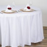 Efavormart White 108" Round Polyester Tablecloth
