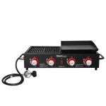 Gourmet 4-Burner GD4002T Portable Gas Grill and Griddle Combo. 40000 BTU