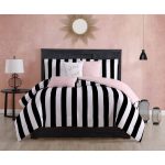 Juicy Couture Cabana Stripe 5-Piece Reversible Comforter Set Twin - Black White