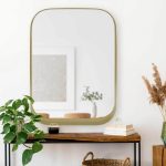 Home Decorators Collection Medium Rectangle Gold Modern Mirror with Deep-Set Frame and Rounded Corners (32 in. H x 24 in. W)