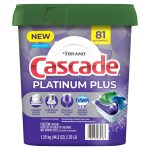 Cascade Platinum Plus ActionPacs Dishwasher Detergent Pods, Fresh Scent (81 ct)