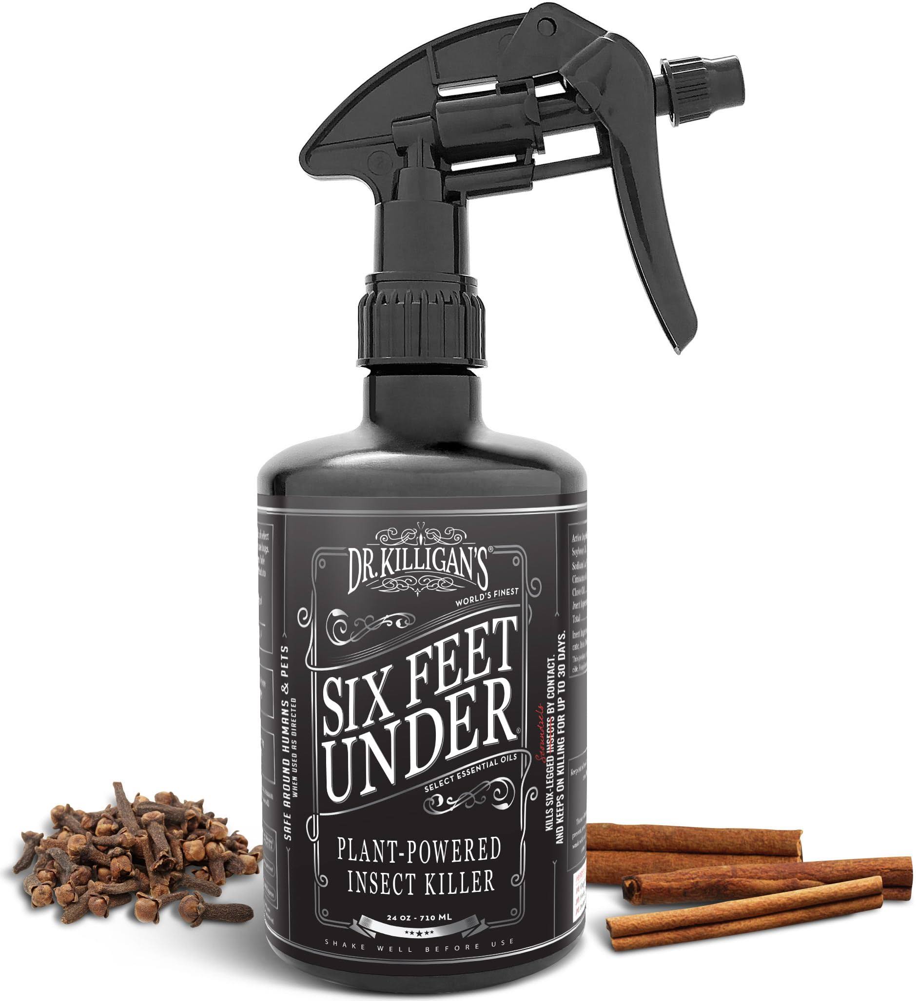 7d336c932722eedc740d824a225db65a91aa8cc17f85e1a0d786e369b91e87e2.jpg Dr. Killigan's Six Feet Under Non Toxic Insect Spray | Indoor Natural Pest Control & Safe Insecticide | Flea, Tick, Pantry & Clothing Moths, Ant, - Image 1