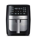 Gourmia 8 qt Digital Air Fryer with FryForce 360 and Guided Cooking, Black/Stainless Steel, GAF826