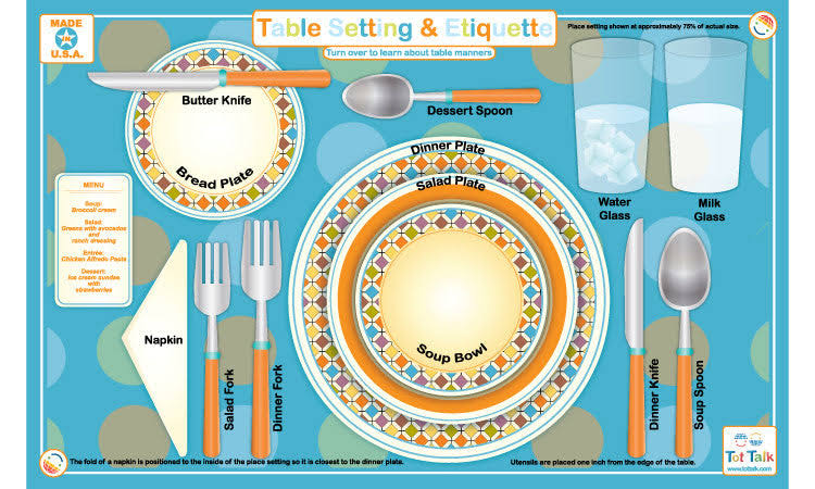 7d399d8a657c4e4ddf53f0445925201ff4662e1224cc0534ddef2b1587cf2ec3.jpg Tot Talk Table Setting & Etiquette Placemat - Image 1