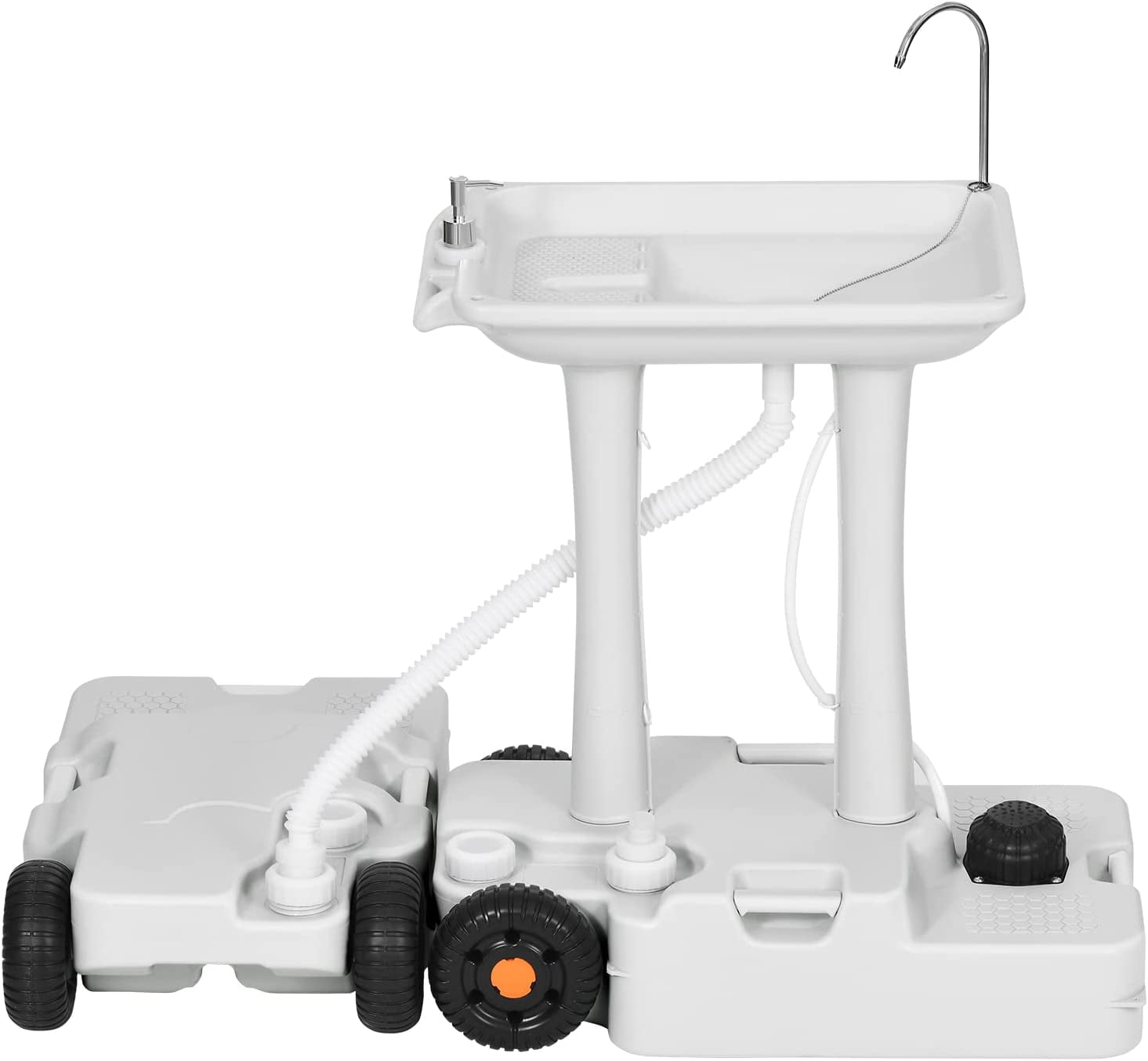 7d48f028189f05bc5abb02d028d7b59f83b7b62de8dad147d296b1c2488b4113.jpg Portable Sink Camping 30 L with Rolling Wheels. Hand Washing Station with 30 L Sewage Tank - Image 1