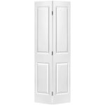 Masonite 30 in. x 80 in. 2 Panel Square Top Primed White Hollow-Core Composite Bi-Fold Interior Door